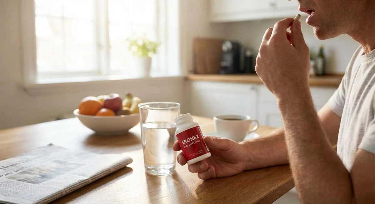 Tomar Eronex con agua en la mañana